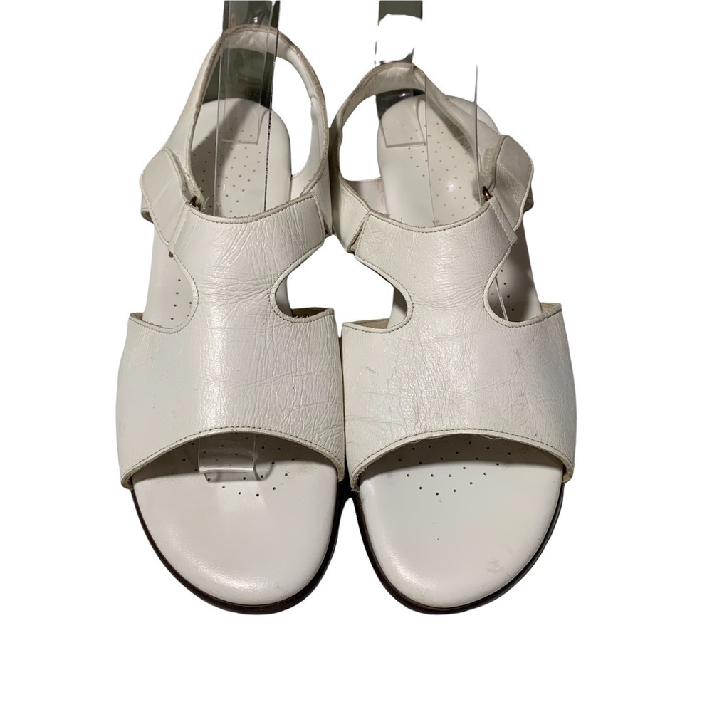 SAS tripad comfort SunTimer White ankle strap open toe hook loop sandal 9.5S